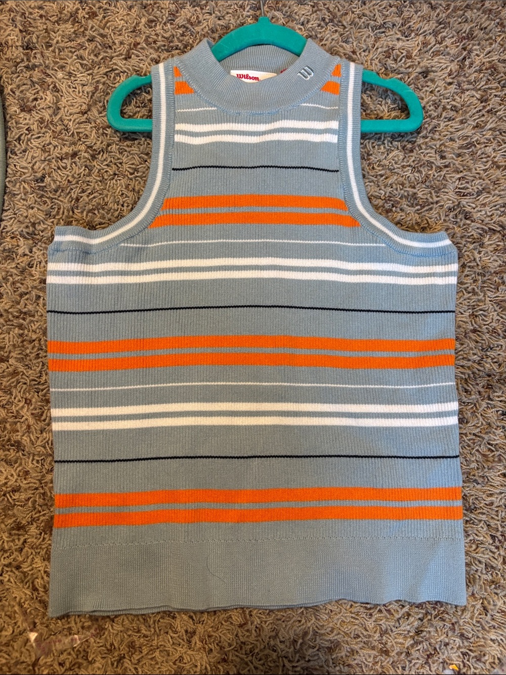 Wilson Grey Knit Tank with Orange and White Stripes